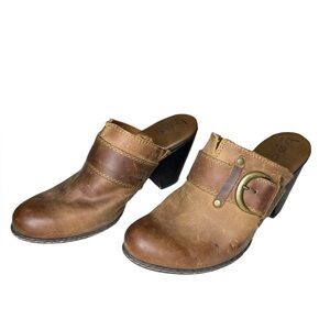 Born leather heeled mules